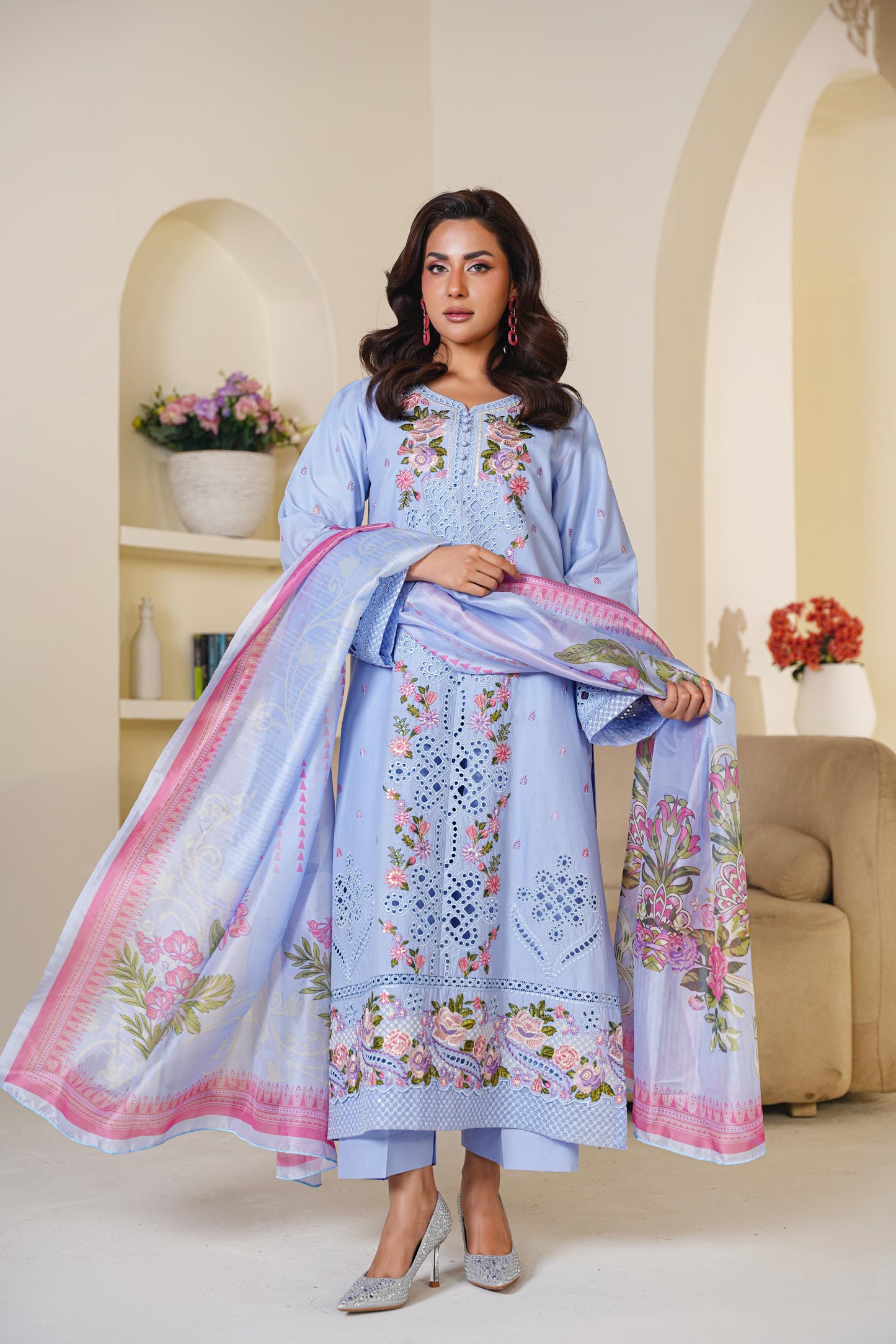 Lawn Embroidered Kurta 3P - G2286