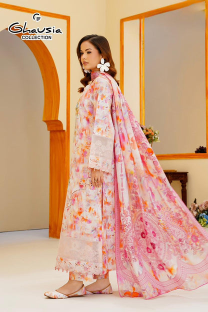 Printed Lawn Embroidered Kurta 4P - G2158