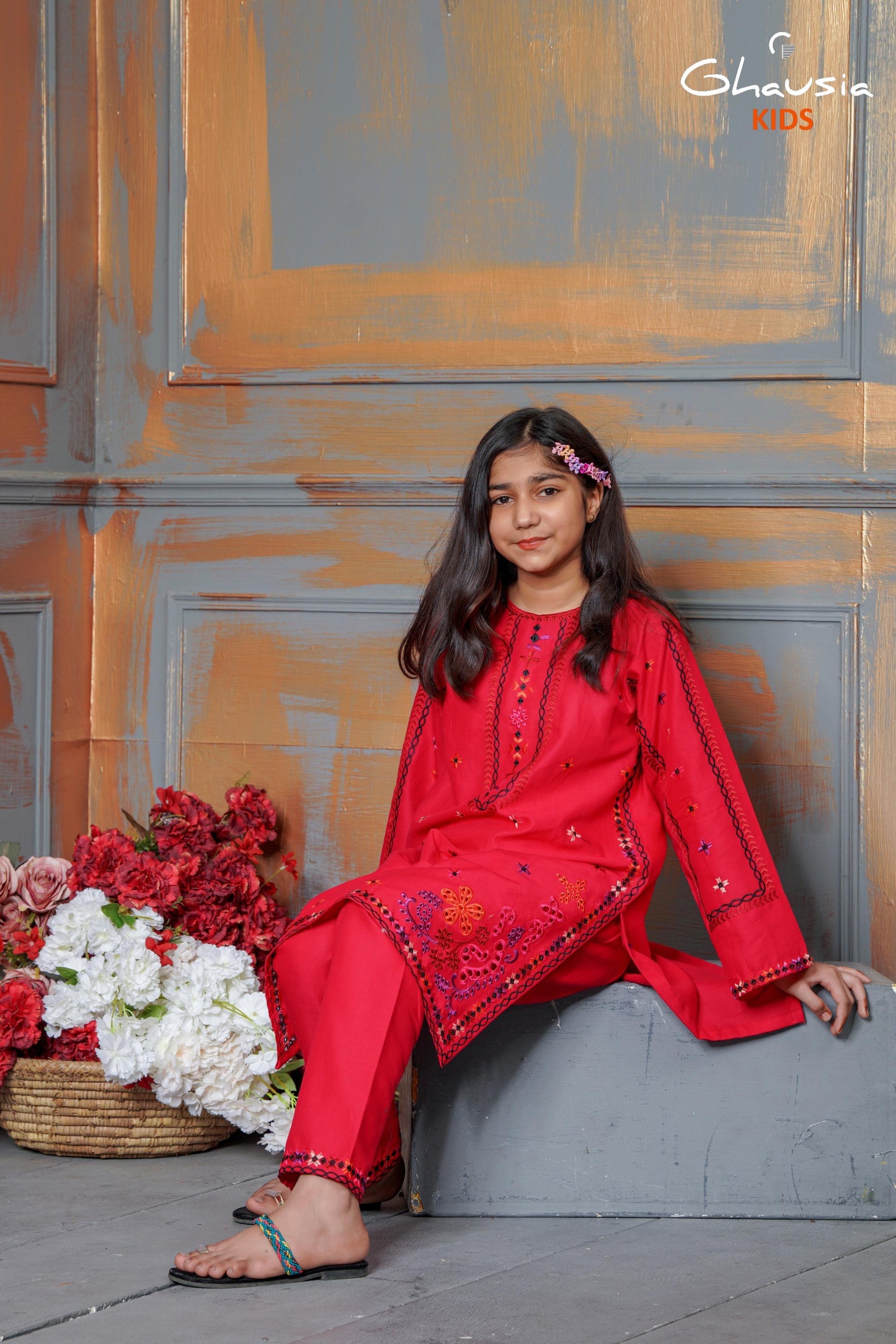 Kids Embroidered kurta - K003