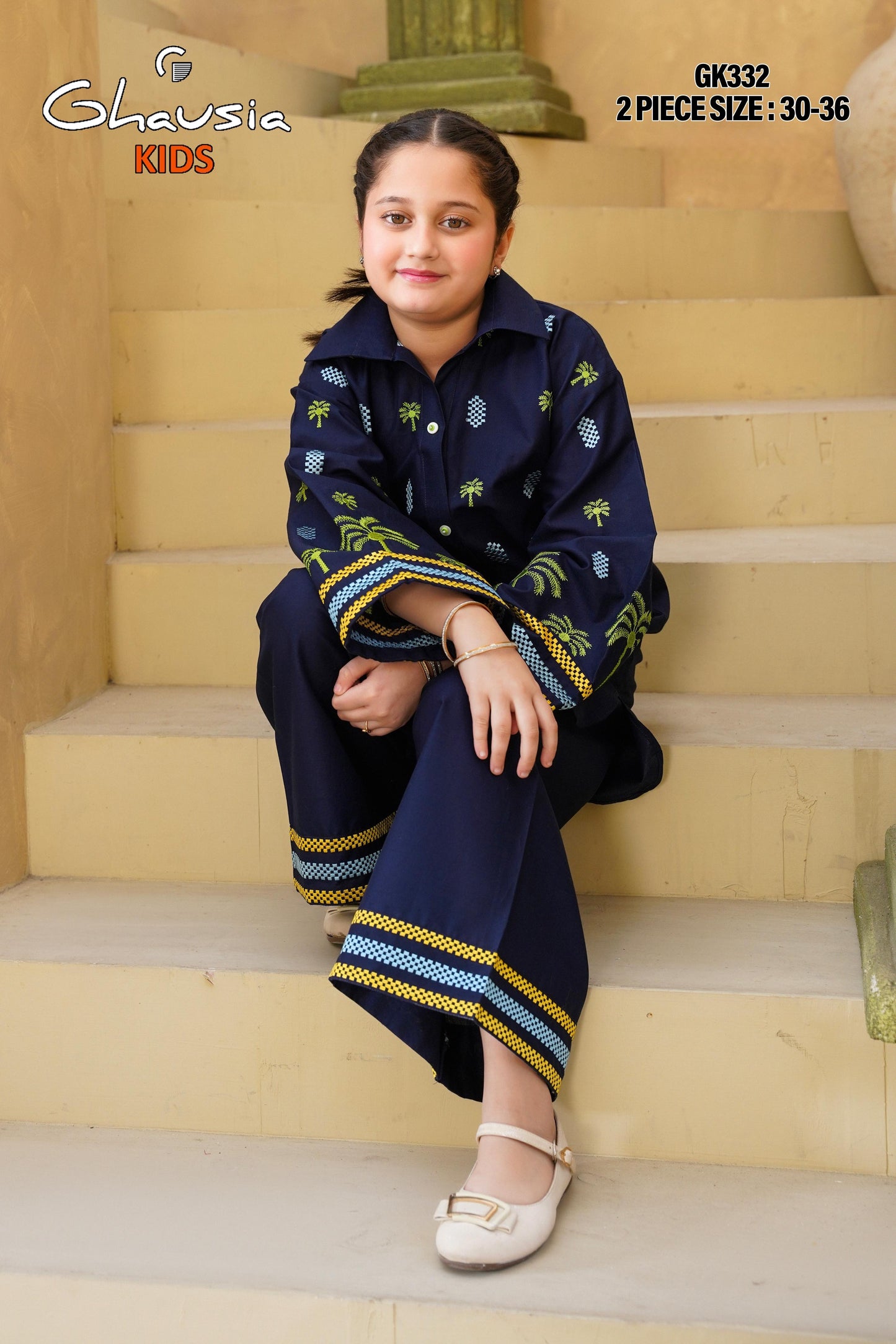 Kids Embroidered Lawn Kurta 2P - GK332
