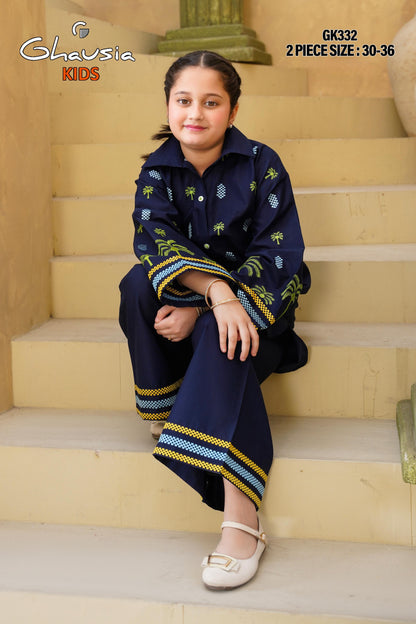 Kids Embroidered Lawn Kurta 2P - GK332