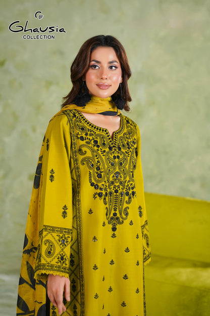 Embroidered Cambric Cotton 3pc