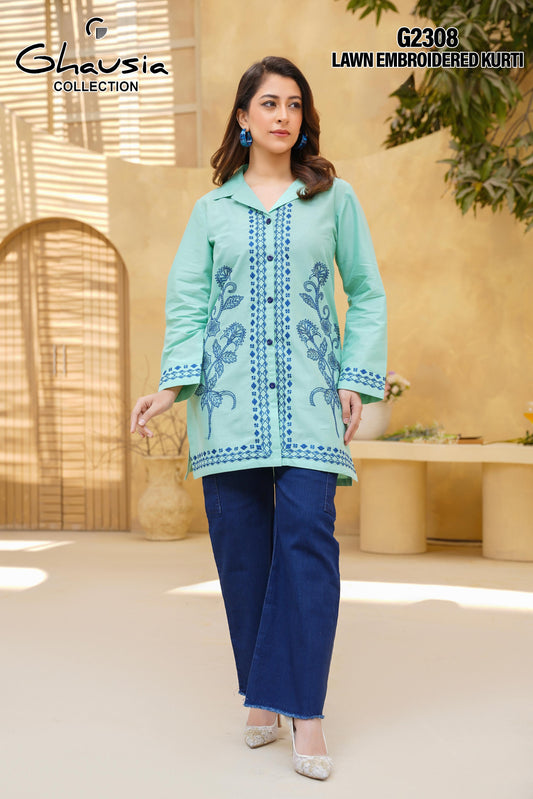 Cotton Embroidered Kurti 1P - G2308