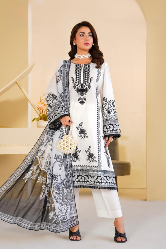 Lawn Embroidered Kurta 3P - G2396