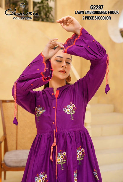 Lawn Embroidered Frock 2P - G2287