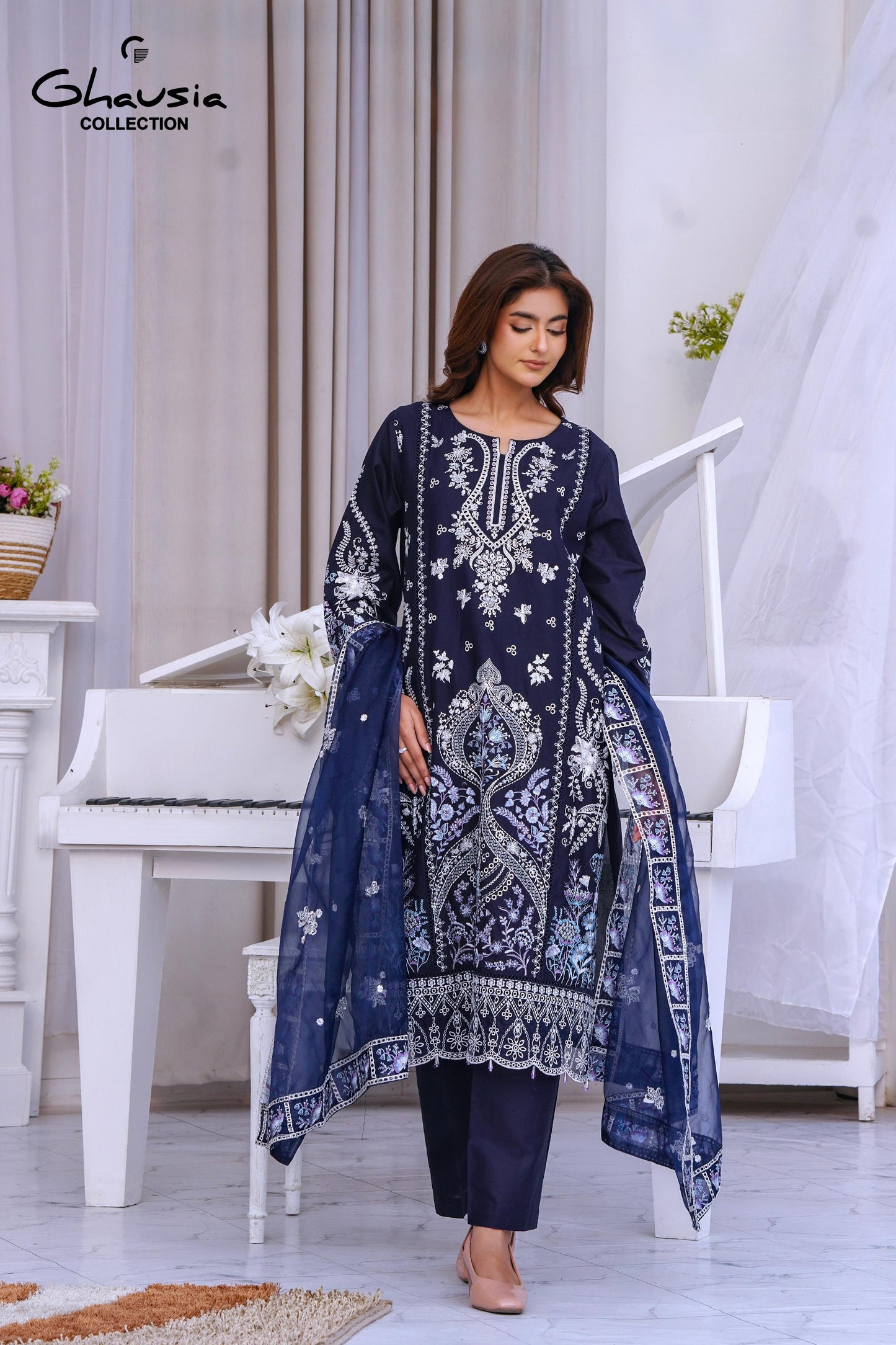 Lawn Embroidered Kurta 3P - G2196