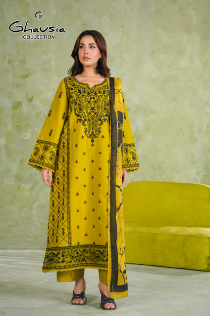 Embroidered Cambric Cotton 3pc