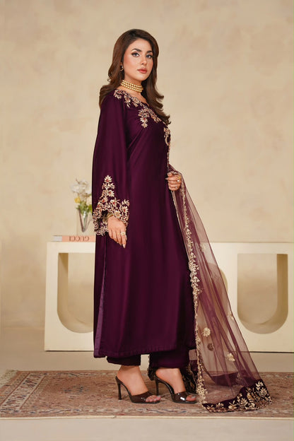 Velvet Embroidered Kurta - G2415