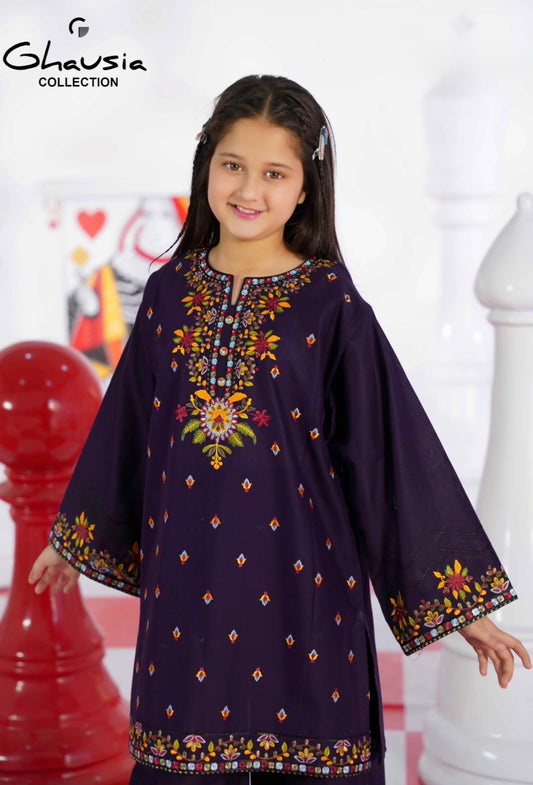 Kids Embroidered Lawn Kurta 2P - GK336