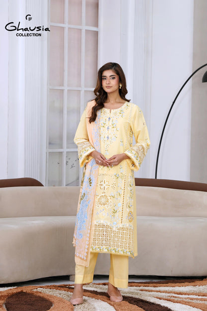 Lawn Embroidered Kurta 3P - G2159