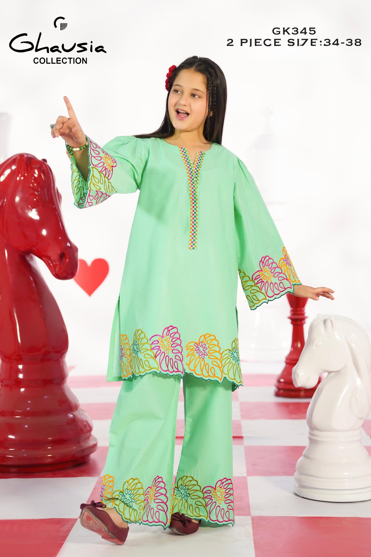 Kids Embroidered Lawn Kurta 2P - GK345