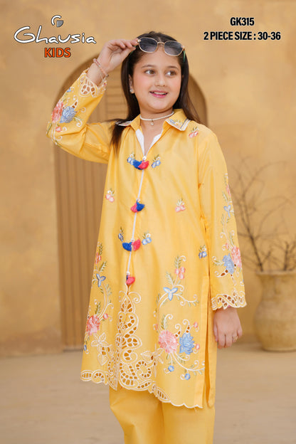 Kids Embroidered Lawn Kurta 2P - GK315