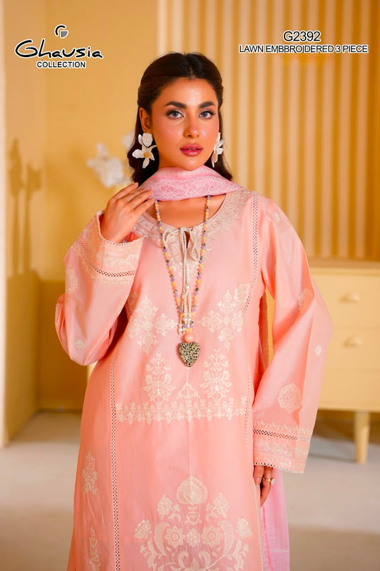 Lawn Embroidered Kurta 3P - G2392