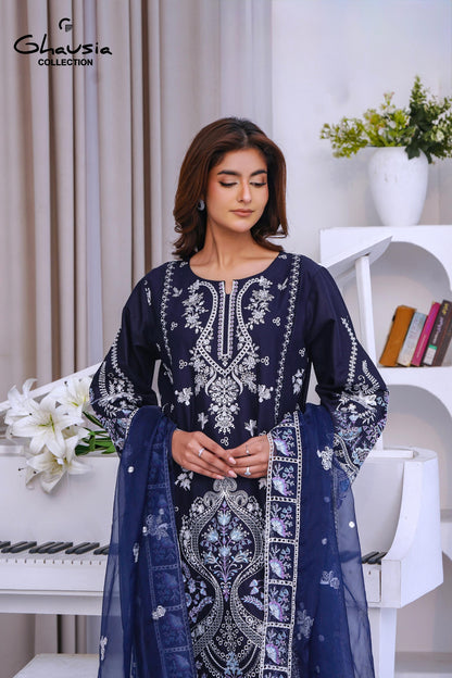 Lawn Embroidered Kurta 3P - G2196