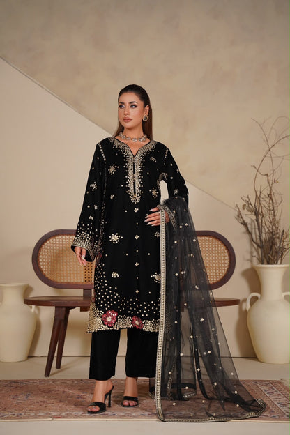 Velvet Embroidered Kurta - G2447