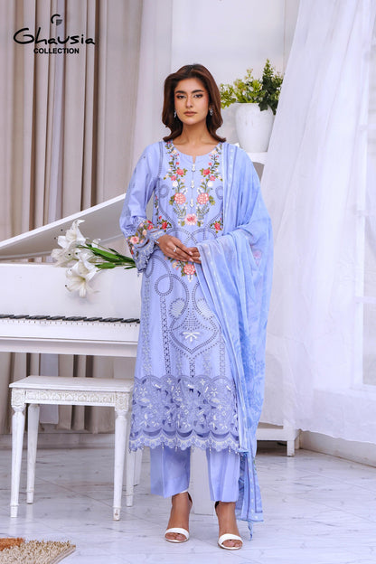 Lawn Embroidered Kurta 3P - G2142