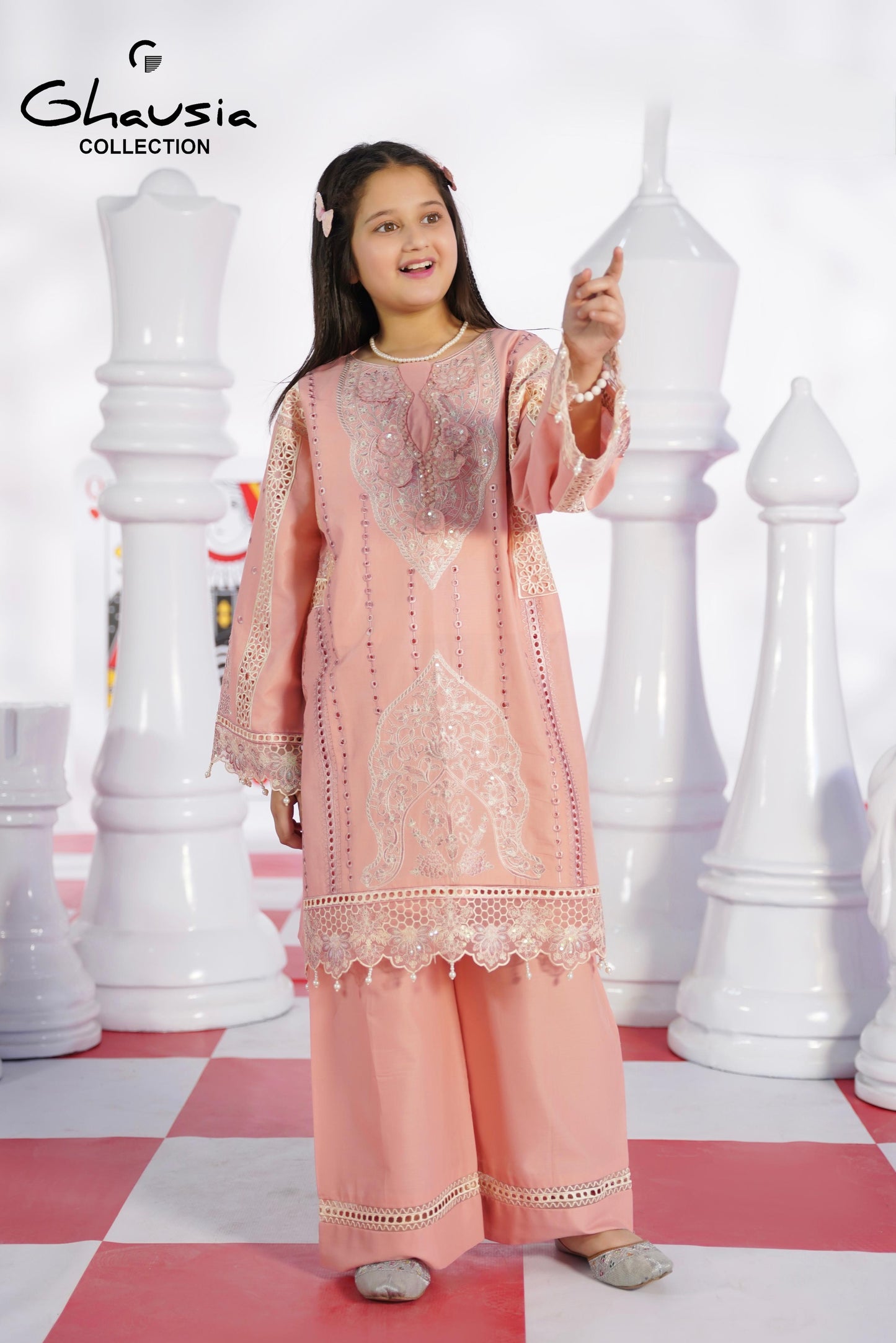 Kids Embroidered Lawn Kurta 2P