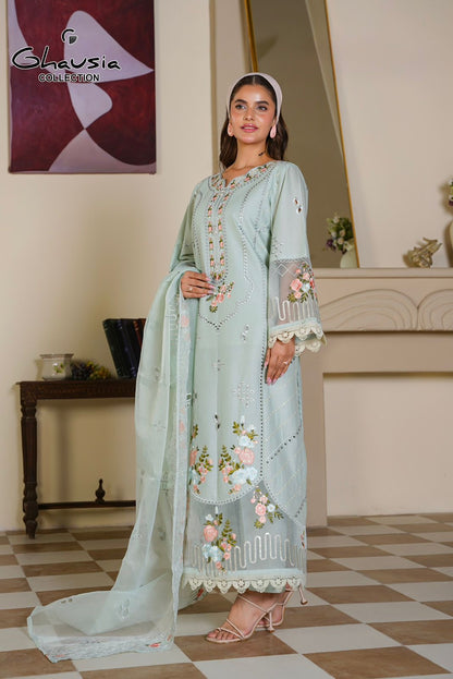 Lawn Embroidered Kurta 3P - G2352