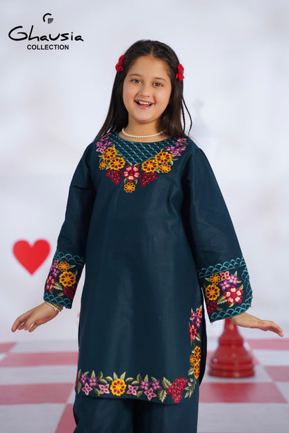 Kids Embroidered Lawn Kurta 2P - GK342