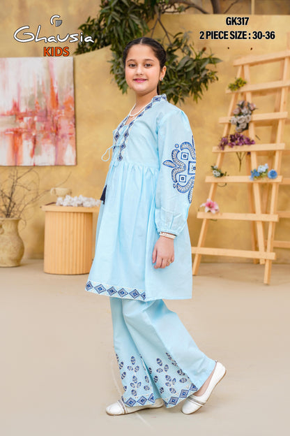 Kids Embroidered Lawn Kurta 2P - GK317