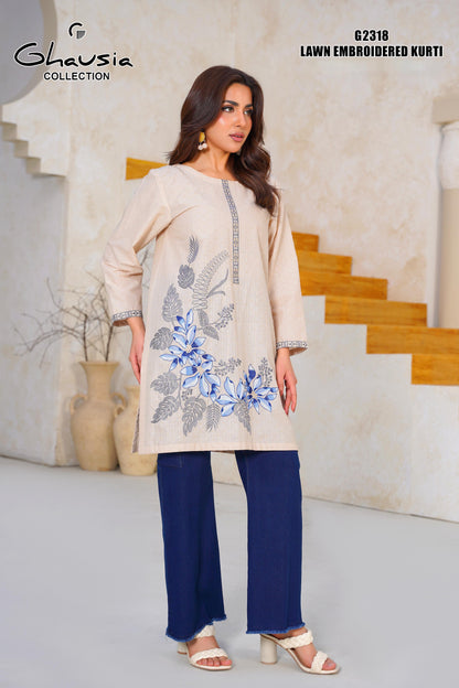 Lawn Embroidered Kurti 1P
