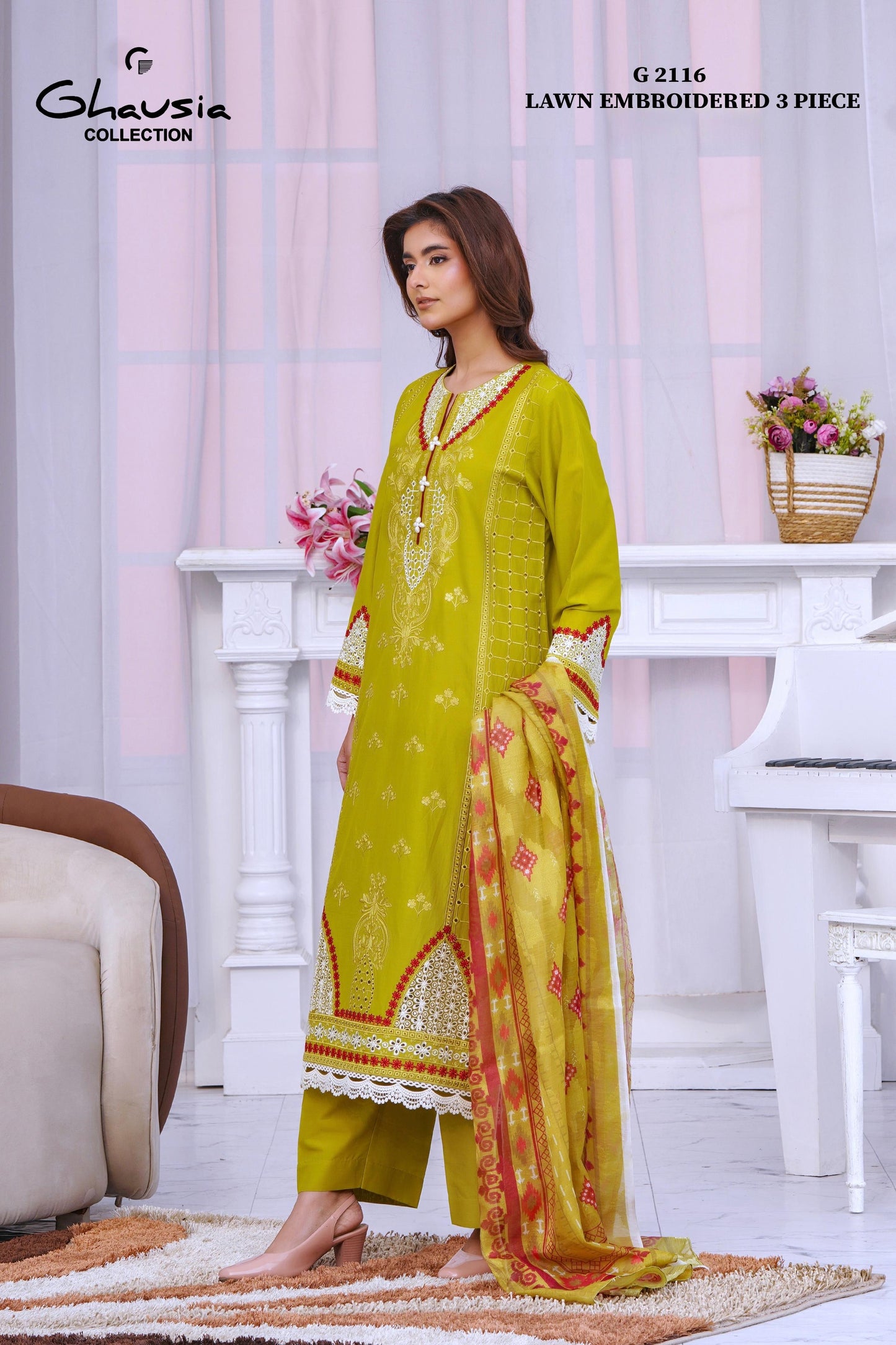 Lawn Embroidered Kurta 3P - G2116