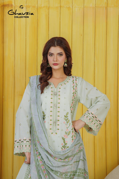 Lawn Embroidered Kurta 3P - G2100