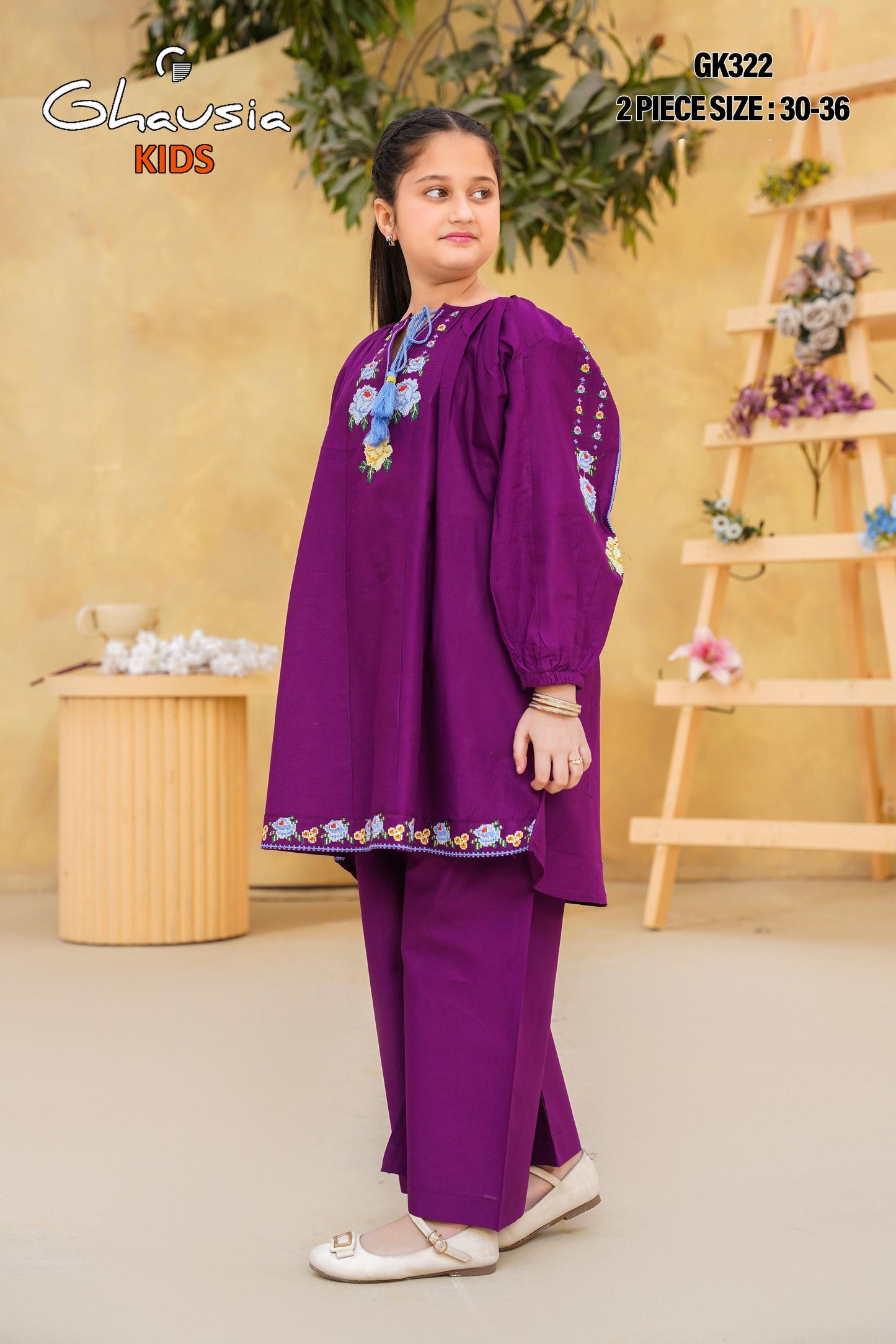 Kids Embroidered Lawn Kurta 2P - GK322