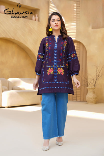 Cotton Embroidered Kurti 1P - G2304