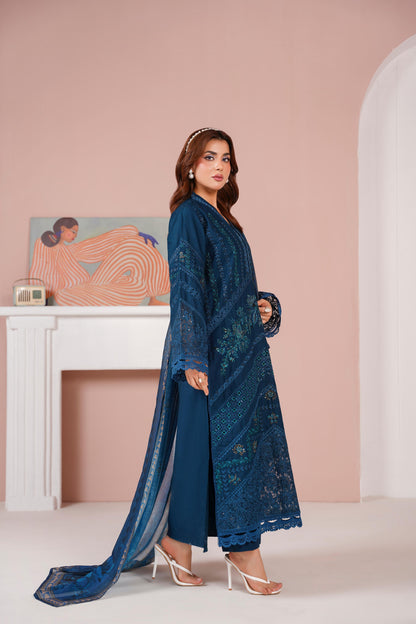 Embroidered Cambric Cotton 3pc