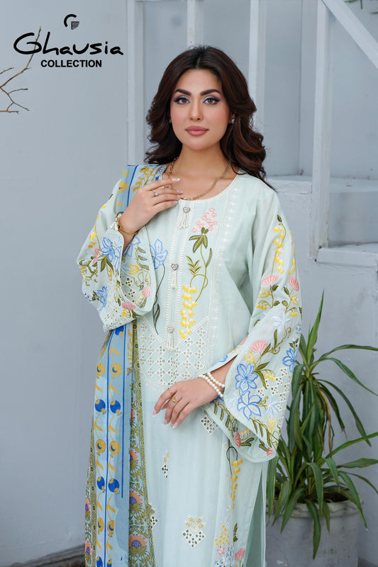 Lawn Embroidered Kurta 3P - G2117