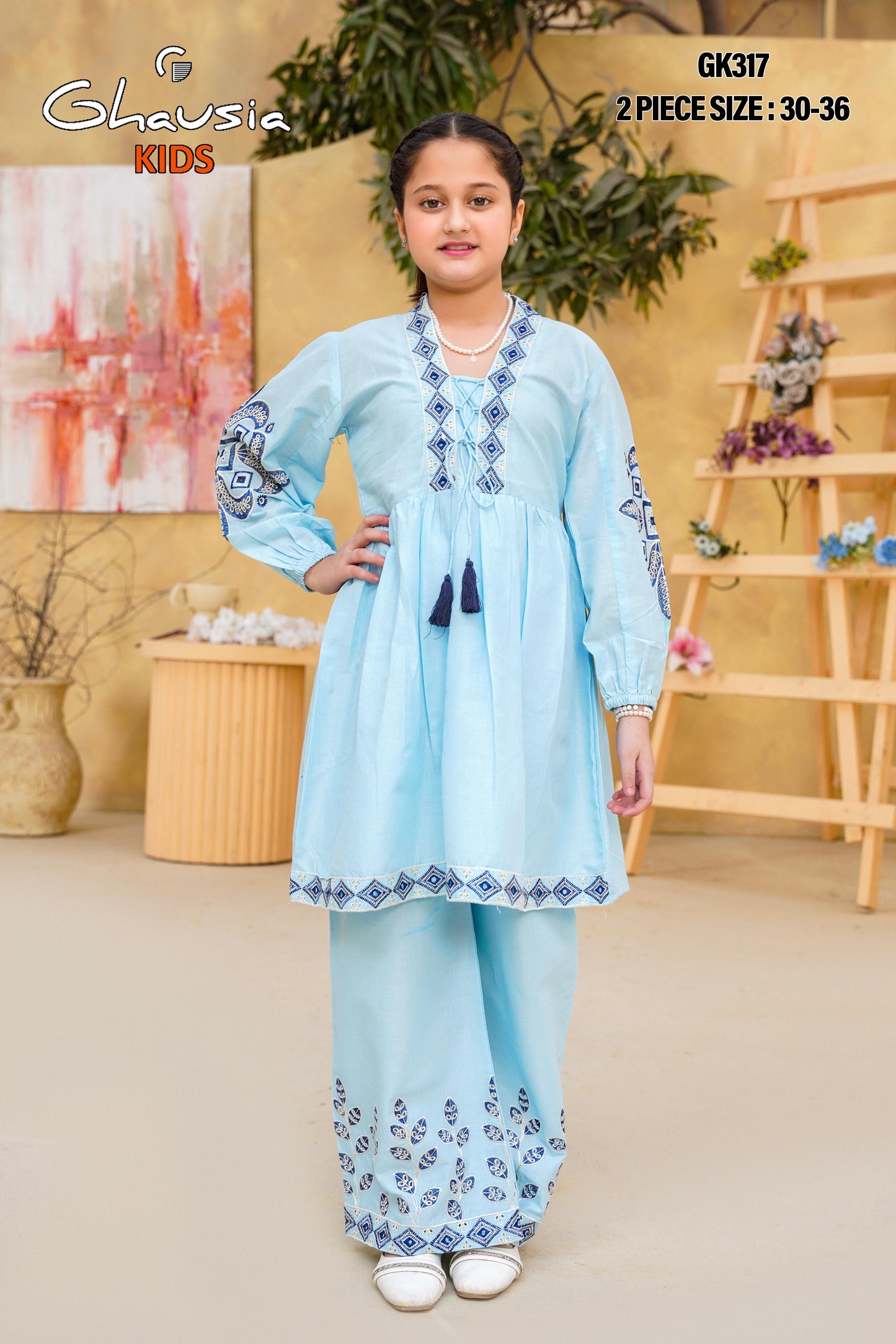 Kids Embroidered Lawn Kurta 2P - GK317