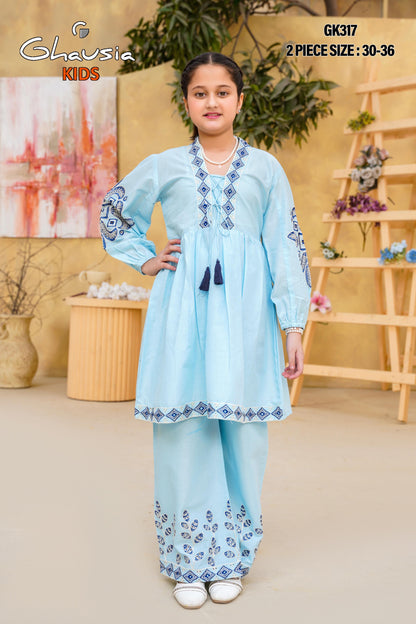 Kids Embroidered Lawn Kurta 2P - GK317
