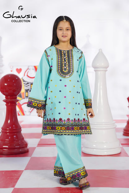 Kids Embroidered Lawn Kurta 2P - GK334