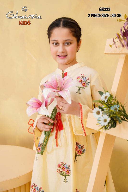 Kids Embroidered Lawn Kurta 2P - GK323