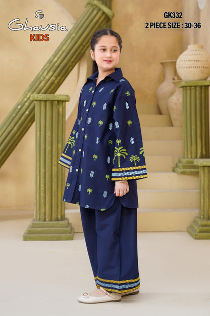 Kids Embroidered Lawn Kurta 2P - GK332