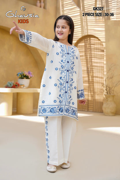 Kids Embroidered Lawn Kurta 2P - GK327