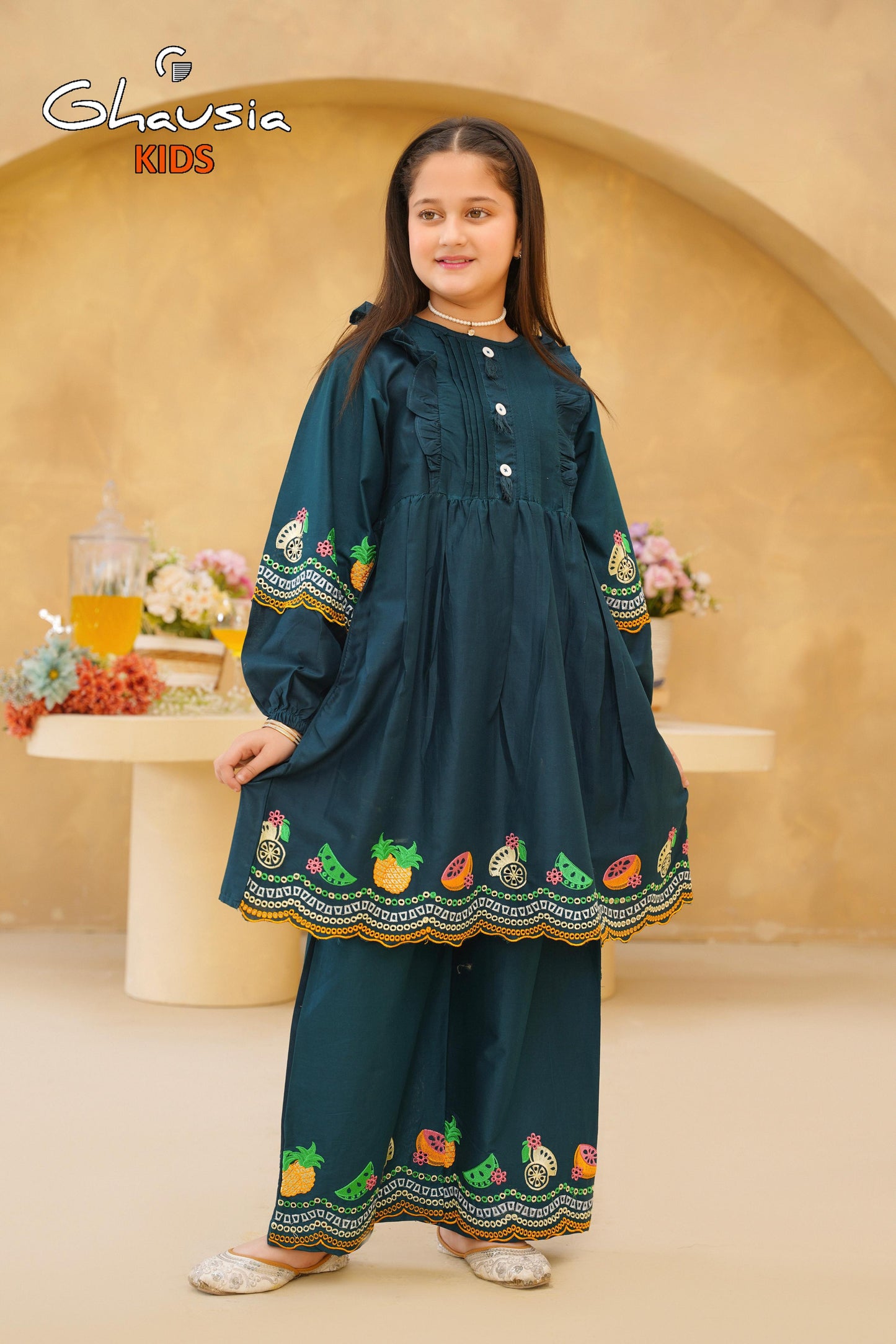 Kids Embroidered Lawn Kurta 2P - GK293
