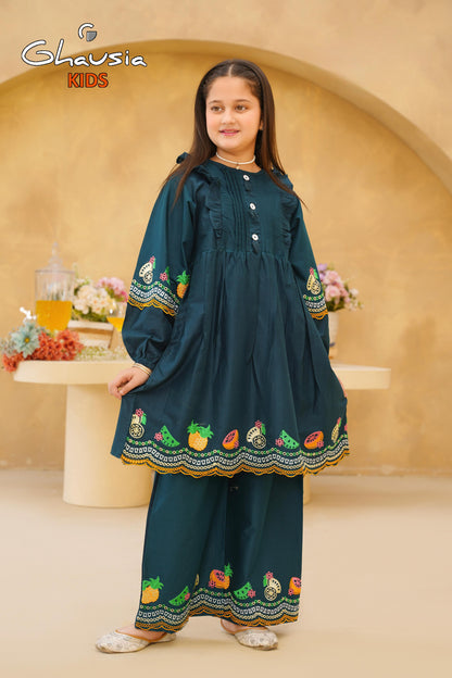 Kids Embroidered Lawn Kurta 2P - GK293