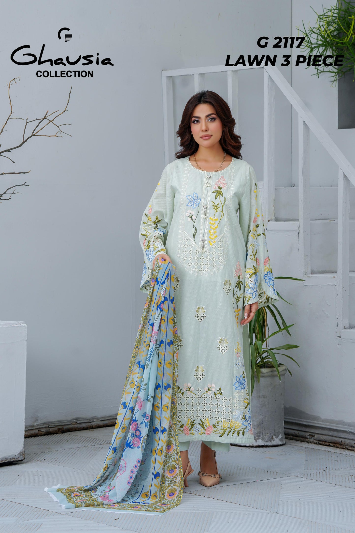 Lawn Embroidered Kurta 3P - G2117