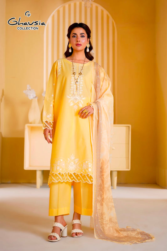 Lawn Embroidered Kurta 3P - G2401