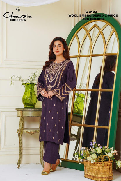 Embroidered Wool 2pc - G2193