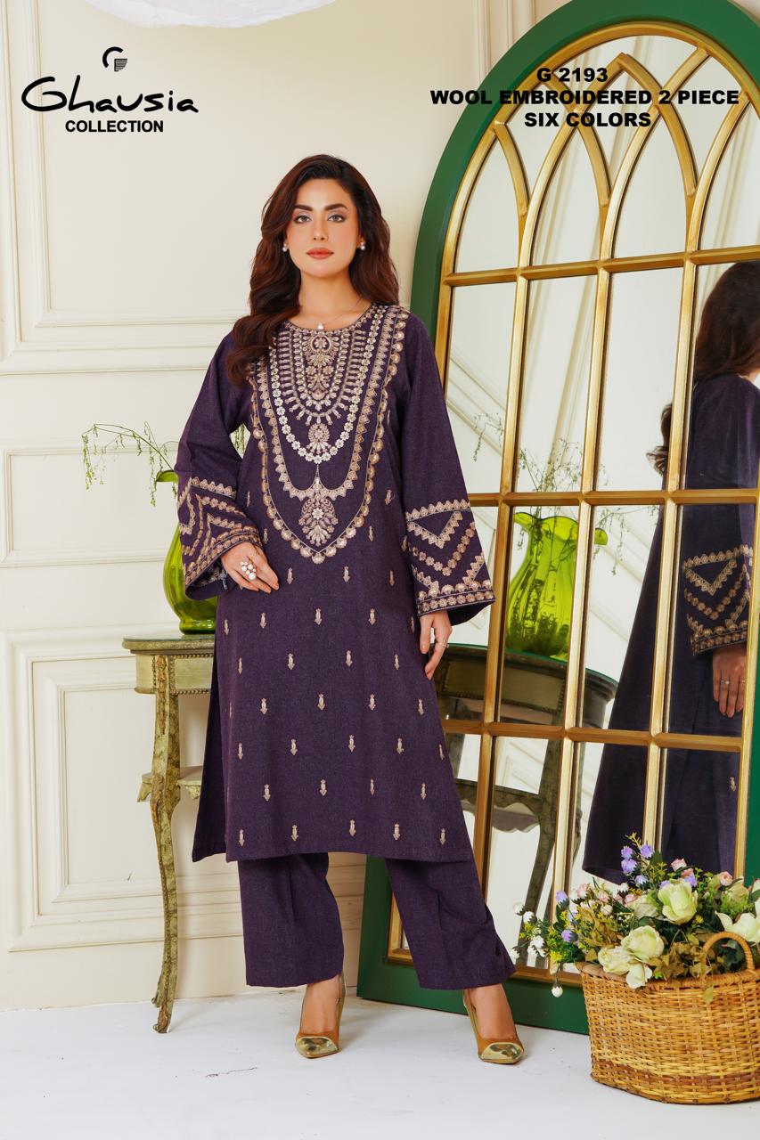Embroidered Wool 2pc - G2193