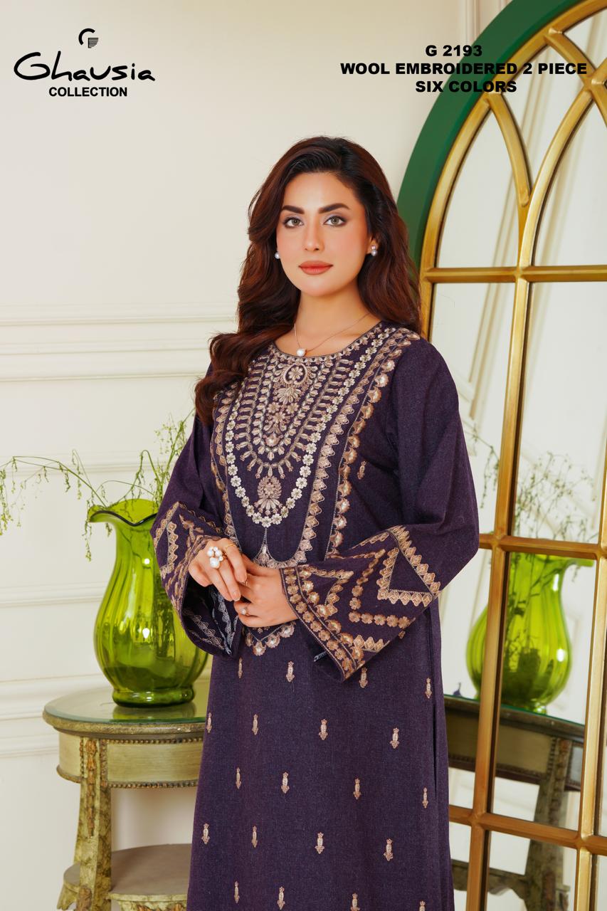 Embroidered Wool 2pc - G2193