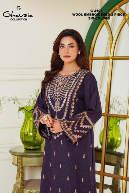 Embroidered Wool 2pc - G2193