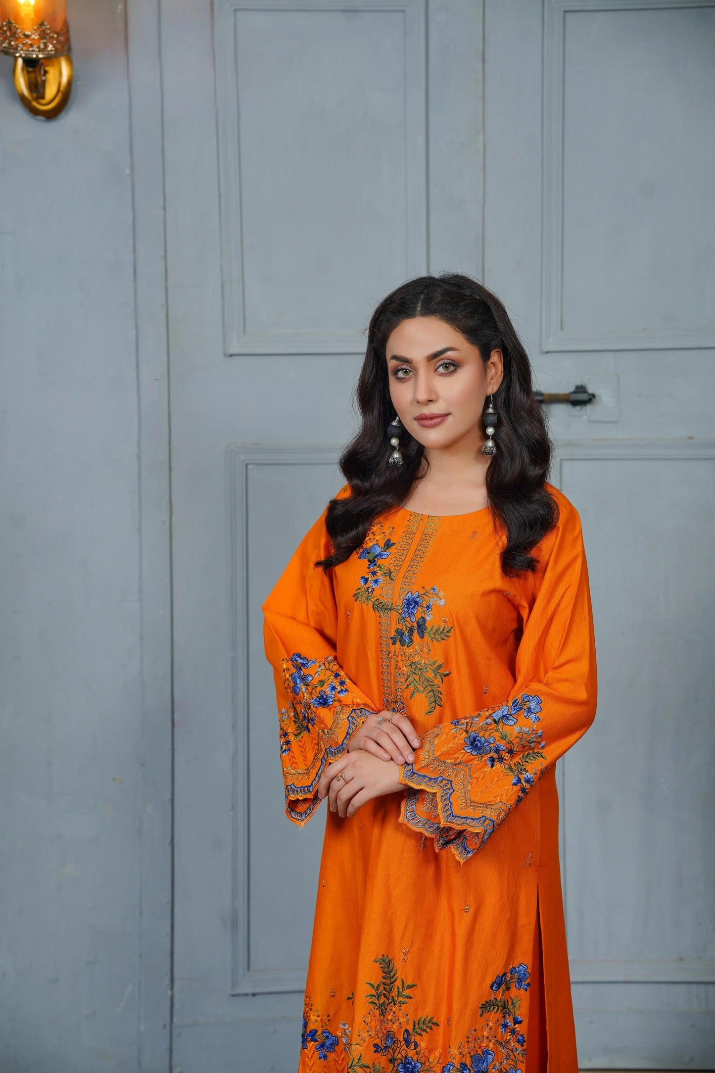 Embroidered Cambric Cotton 2pc - Ghausia Collection