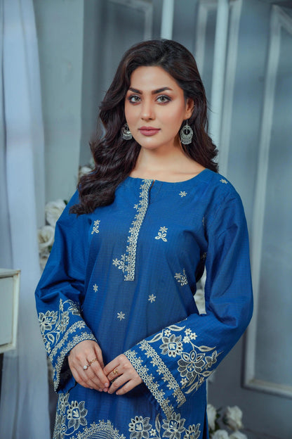 Embroidered Cambric Cotton 2pc - G1893 - Ghausia Collection