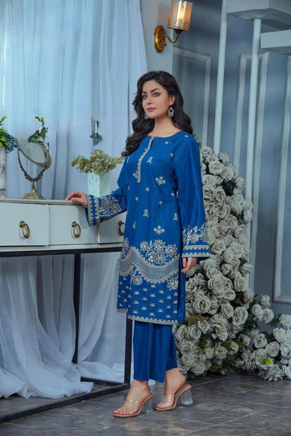 Embroidered Cambric Cotton 2pc - G1893 - Ghausia Collection