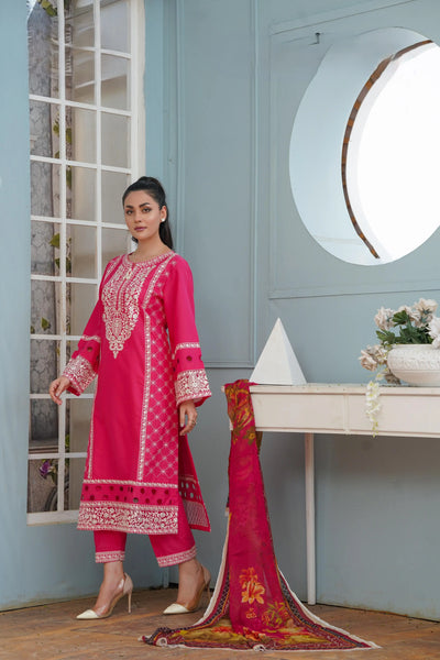 Embroidered long Lawn 3p - G1816 Ghausia Collection